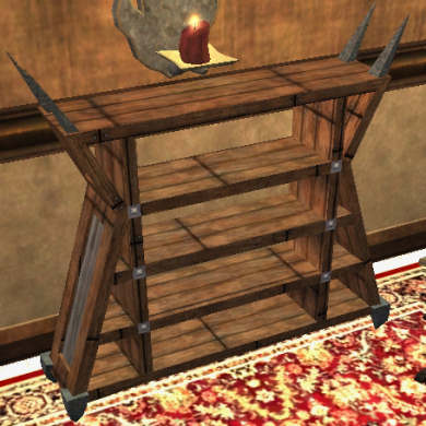 Biblioth&egrave;que orn&eacute;e en ch&ecirc;ne Tier 4 Rangement  bois de ch�ne 300SP 32