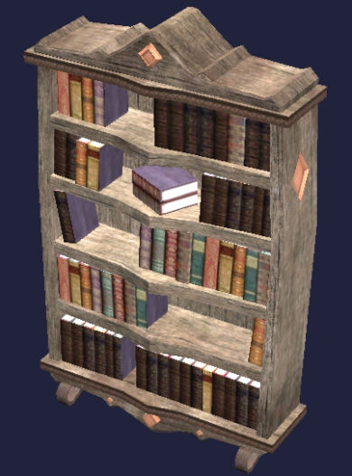 Biblioth&egrave;que orn&eacute;e en acajou Tier 8 Rangement  acajou 1100SP 73