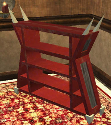 Biblioth&egrave;que en os Tier 2 Rangement Rouge bois d'os 60SP 12